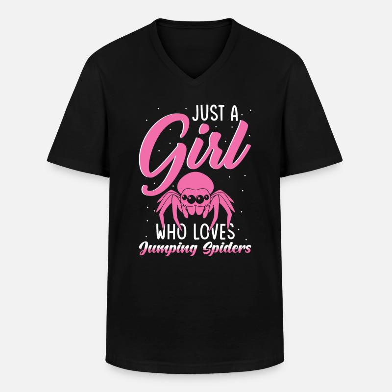 Springspinne Spruch - Männer-T-Shirt mit V-Ausschnitt - Schwarz