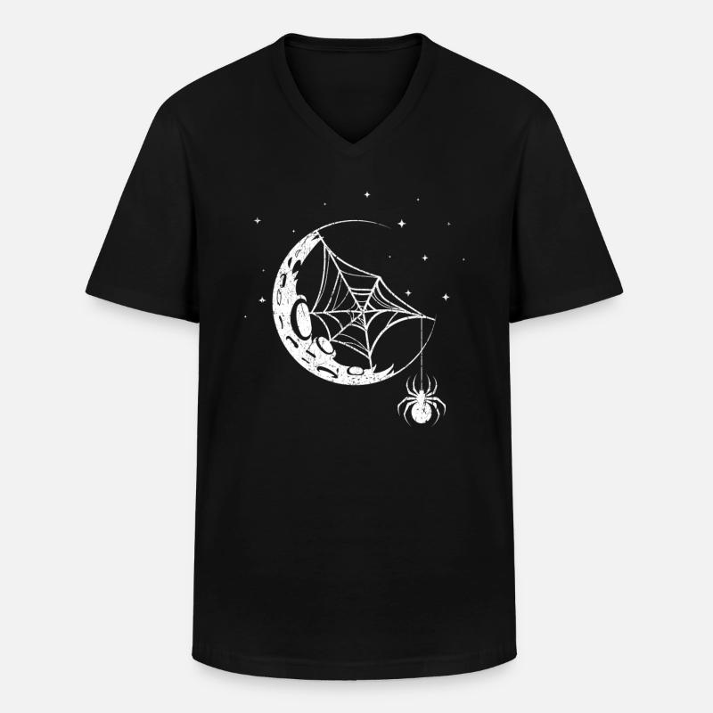 Spinne Spinnennetz - Männer-T-Shirt mit V-Ausschnitt - Schwarz