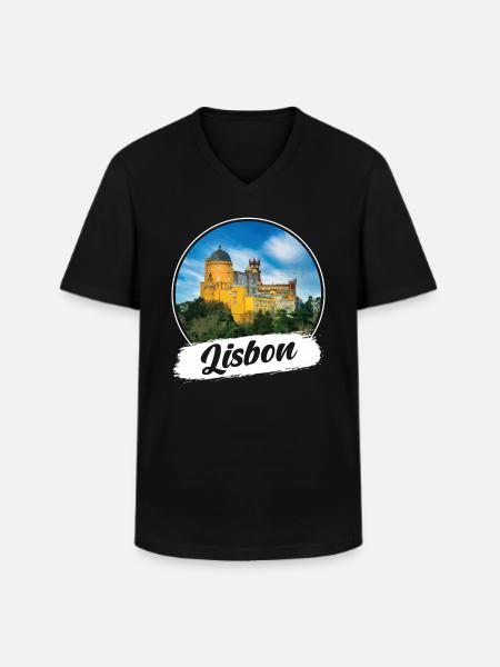 Lisbon Souvenir - Men's V-Neck T-Shirt - black