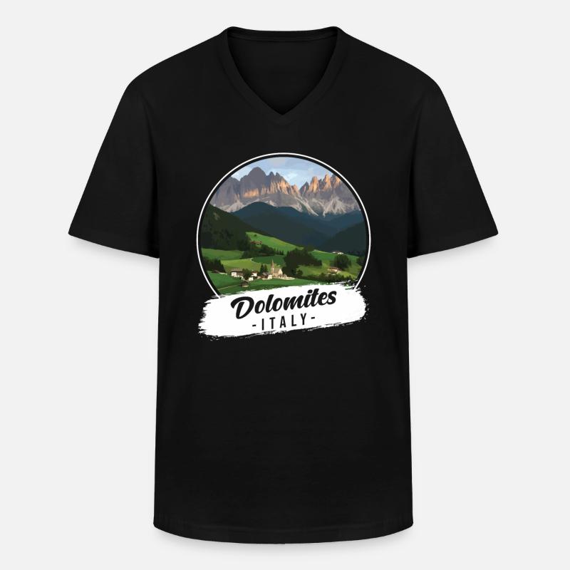 Dolomiten Italy Souvenir - Männer-T-Shirt mit V-Ausschnitt - Schwarz