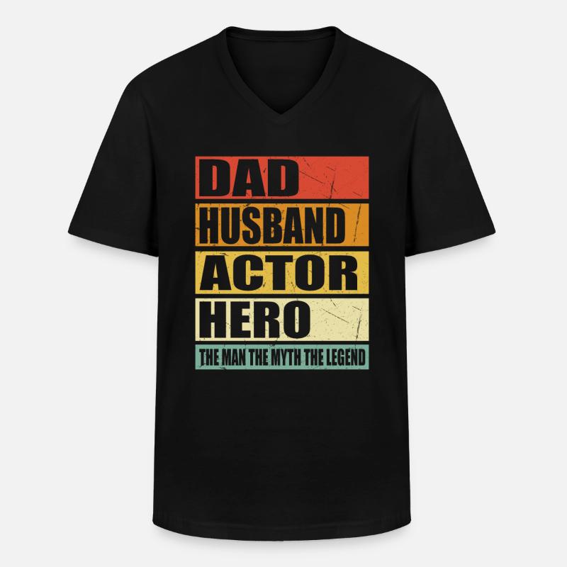 Vater Ehemann Schauspieler Held - Männer-T-Shirt mit V-Ausschnitt - Schwarz