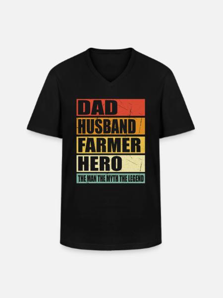 Father Husband Farmer Held - Men's V-Neck T-Shirt - black