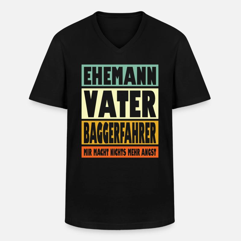 Baggerfahrer Vater Ehemann Held - Männer-T-Shirt mit V-Ausschnitt - Schwarz