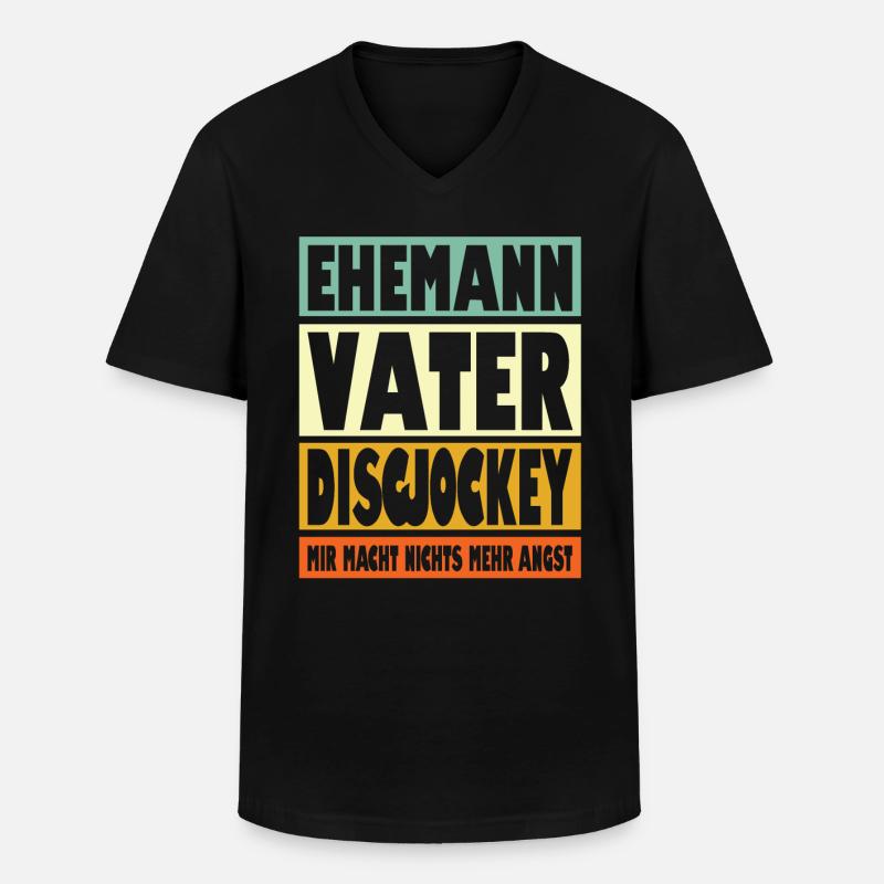 Discjockey Vater Ehemann Held - Männer-T-Shirt mit V-Ausschnitt - Schwarz