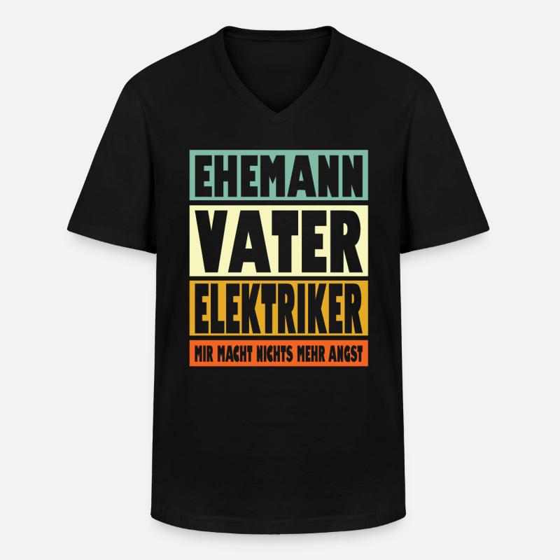 Elektriker Vater Ehemann Held - Männer-T-Shirt mit V-Ausschnitt - Schwarz