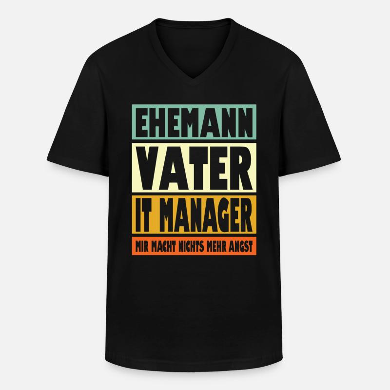 It Manager Vater Ehemann Held - Männer-T-Shirt mit V-Ausschnitt - Schwarz