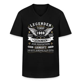 Legenden 1969 Geboren Geschenk Jahrgang 1969 - Männer-T-Shirt mit V-Ausschnitt - Schwarz - Vorne - AI Model Male 178 dark (178cm)