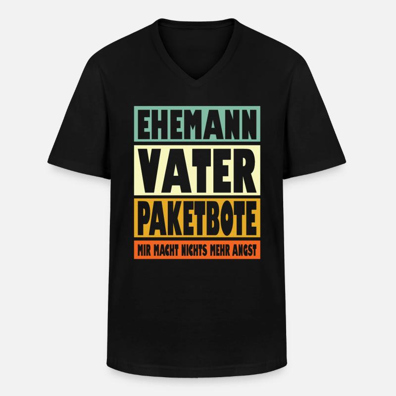 Paketbote Vater Ehemann Held - Männer-T-Shirt mit V-Ausschnitt - Schwarz