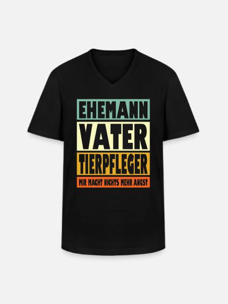 Tierpfleger Vater Ehemann Held - Männer-T-Shirt mit V-Ausschnitt - Schwarz