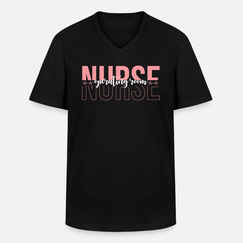 OP-Schwester Operation Krankenschwester - Männer-T-Shirt mit V-Ausschnitt - Schwarz