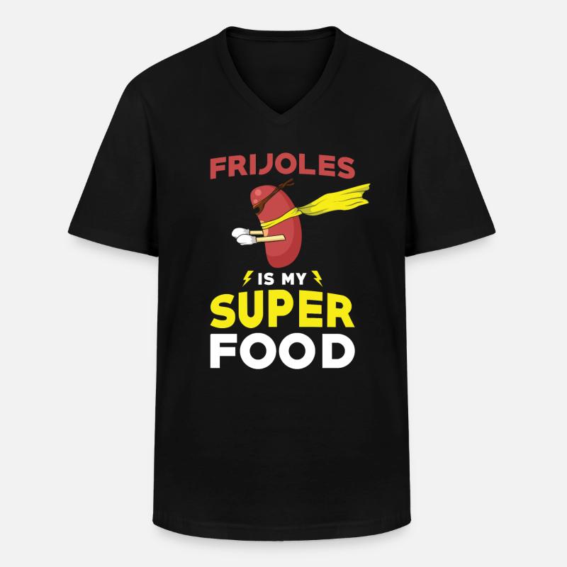 Frijoles - Männer-T-Shirt mit V-Ausschnitt - Schwarz