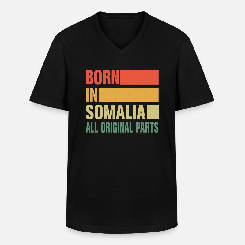 Geboren In Somalia - Männer-T-Shirt mit V-Ausschnitt - Schwarz