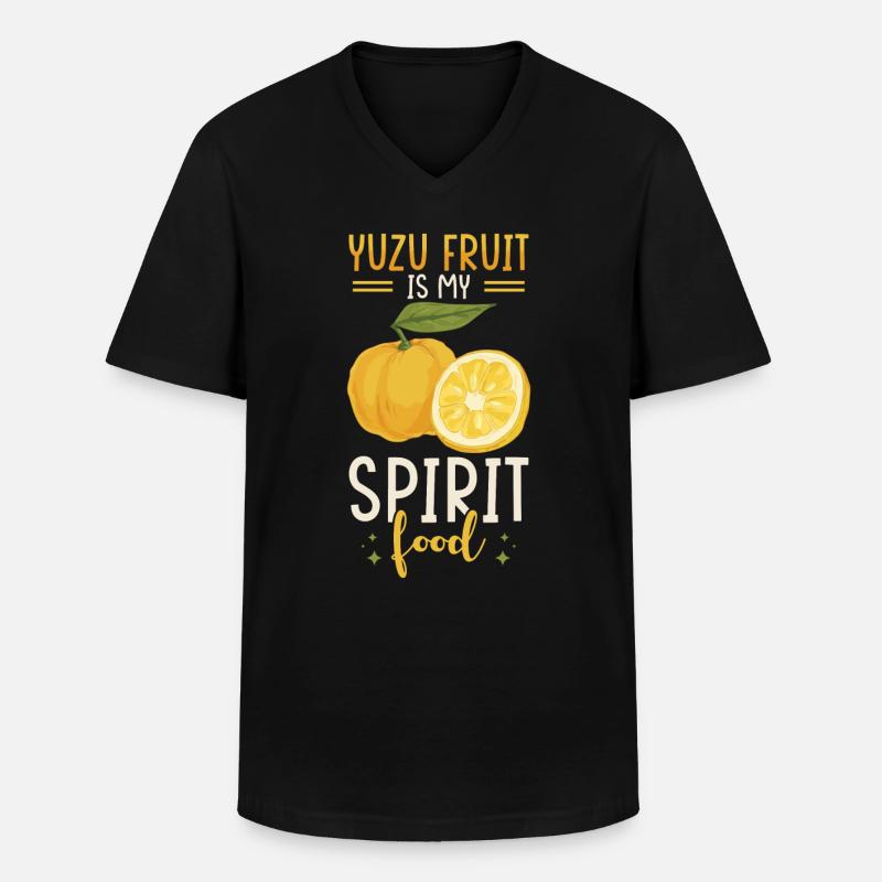 Yuzu Frucht Spruch - Männer-T-Shirt mit V-Ausschnitt - Schwarz