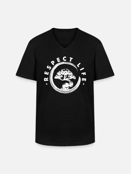 Zen circle with bonsai - Men's V-Neck T-Shirt - black
