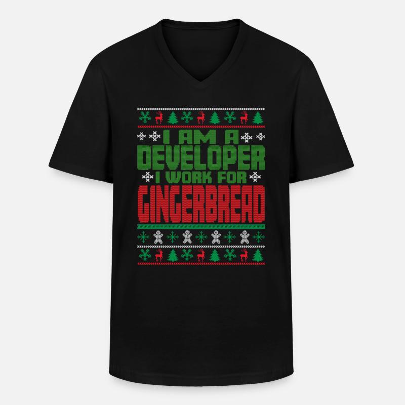Software Developer Christmas Quote - Men's V-Neck T-Shirt - black