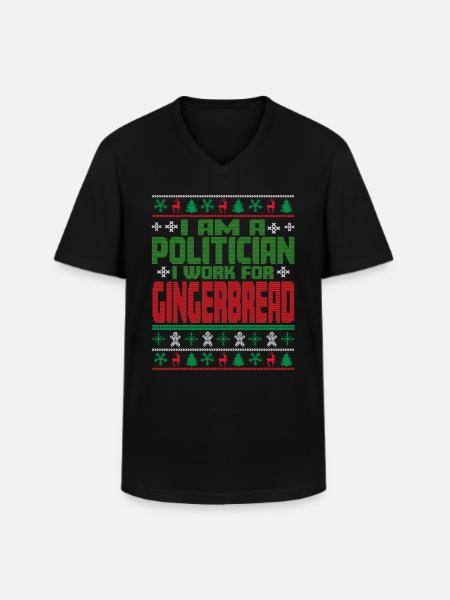 Politiker jul siger - Klassisk herre T-shirt med V-udskæring - sort