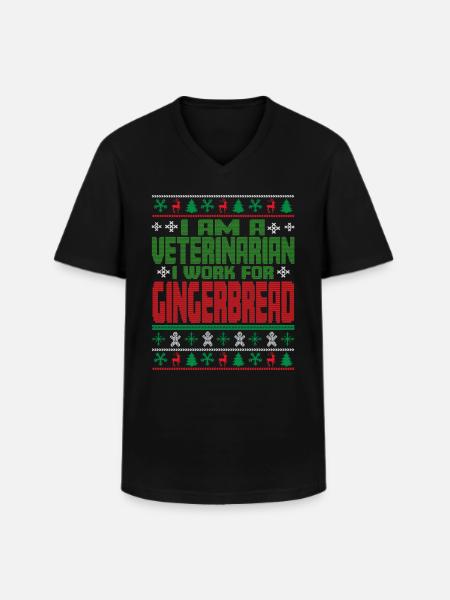 Veterinarian Christmas Saying - Men's V-Neck T-Shirt - black