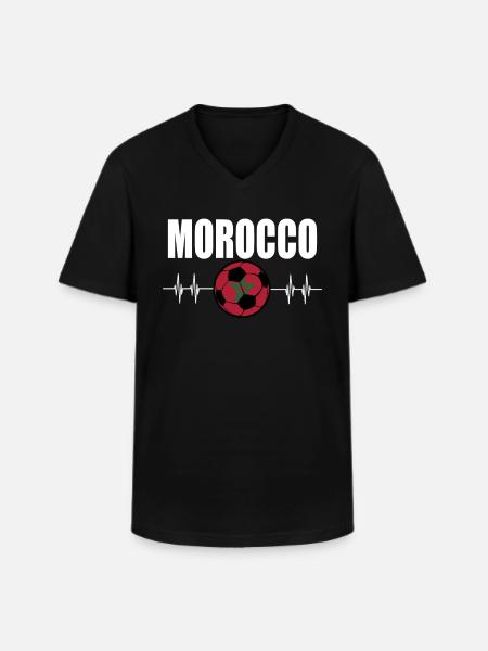 Morocco Football - Men's V-Neck T-Shirt - black