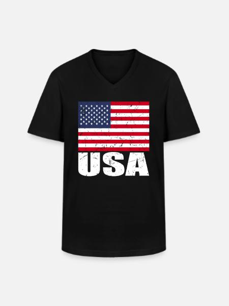 Deer Flag - Men's V-Neck T-Shirt - black