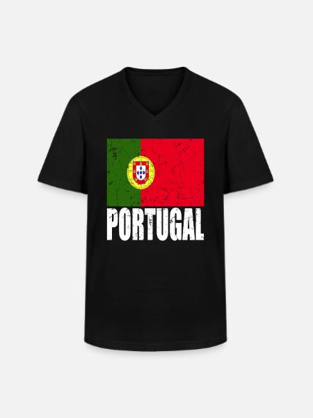 Portugal Flag - Men's V-Neck T-Shirt - black