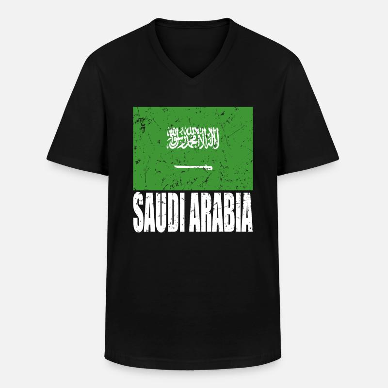 Drapeau de l’Arabie saoudite - T-shirt col V Homme - noir