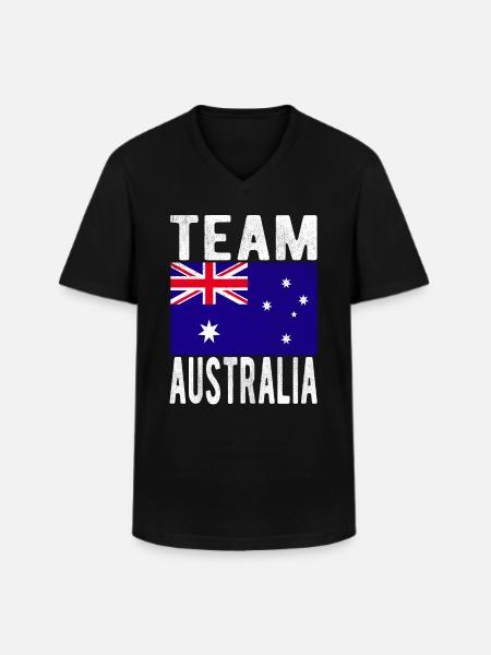 Australia Flag - Men's V-Neck T-Shirt - black