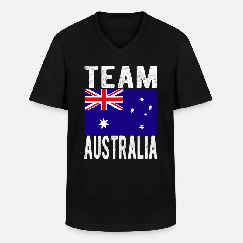 Australien Fahne - Männer-T-Shirt mit V-Ausschnitt - Schwarz
