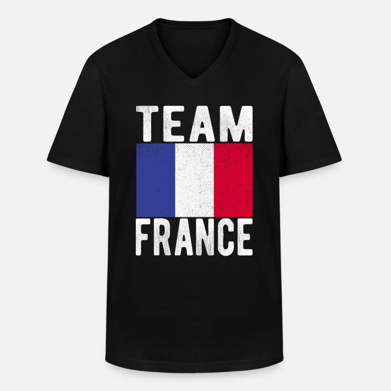 Frankreich Fahne - Männer-T-Shirt mit V-Ausschnitt - Schwarz