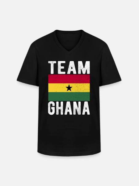 Ghana Flag - Men's V-Neck T-Shirt - black