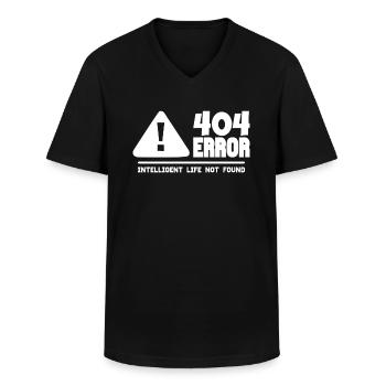 Computer and programmer geek. 404 Errors - Men's V-Neck T-Shirt - black - Front - AI Model Male 178 dark (178cm)