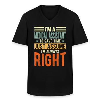 Medical Assistant - Men's V-Neck T-Shirt - black - Front - AI Model Male 178 dark (178cm)