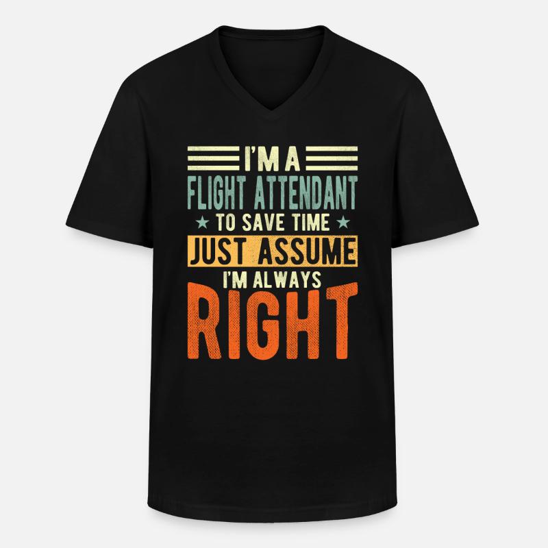 Flugbegleiter - Männer-T-Shirt mit V-Ausschnitt - Schwarz