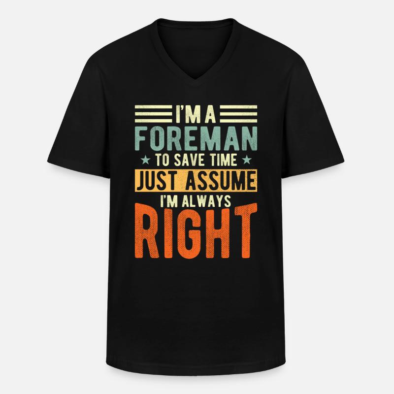 Vorarbeiter - Männer-T-Shirt mit V-Ausschnitt - Schwarz
