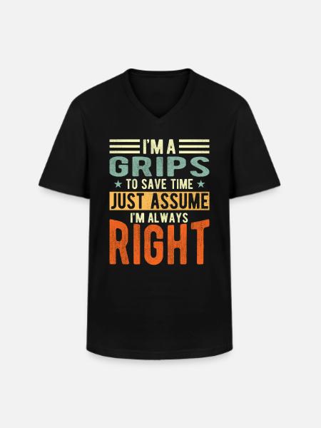 Grips - Men's V-Neck T-Shirt - black