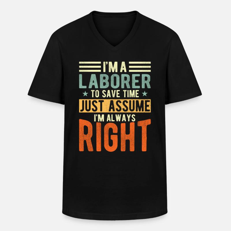 Arbeiter - Männer-T-Shirt mit V-Ausschnitt - Schwarz