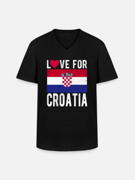 Croatia Flag - Men's V-Neck T-Shirt - black
