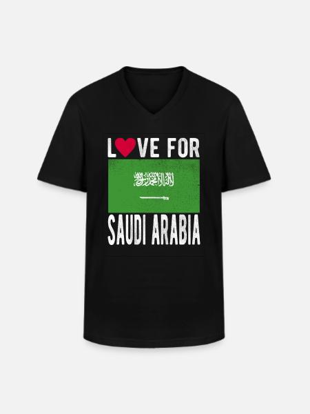 Saudi Arabia flag - Men's V-Neck T-Shirt - black