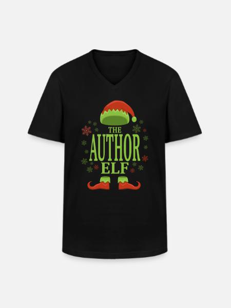 Author Christmas Elf - Men's V-Neck T-Shirt - black