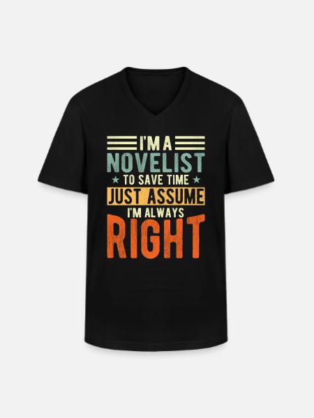 Romancier - T-shirt col V Homme - noir