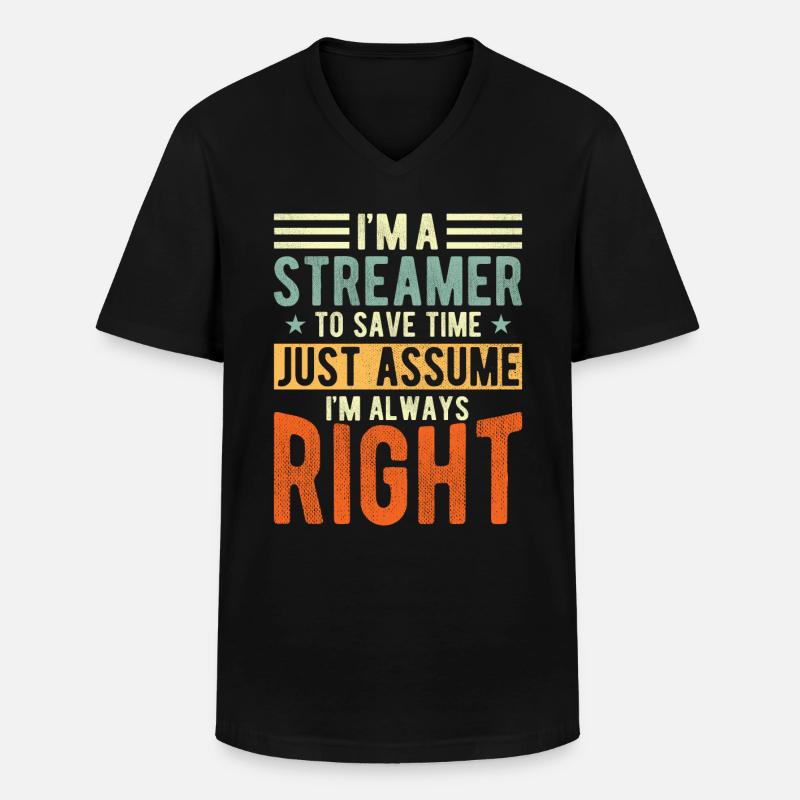 Streamer - Männer-T-Shirt mit V-Ausschnitt - Schwarz