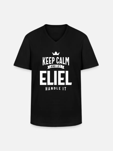 Eliel Personalized Name - Men's V-Neck T-Shirt - black