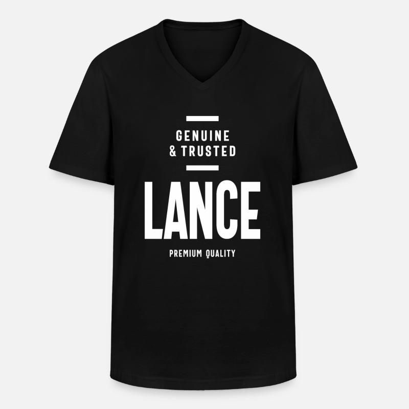 Lance Personalisierter Name - Männer-T-Shirt mit V-Ausschnitt - Schwarz