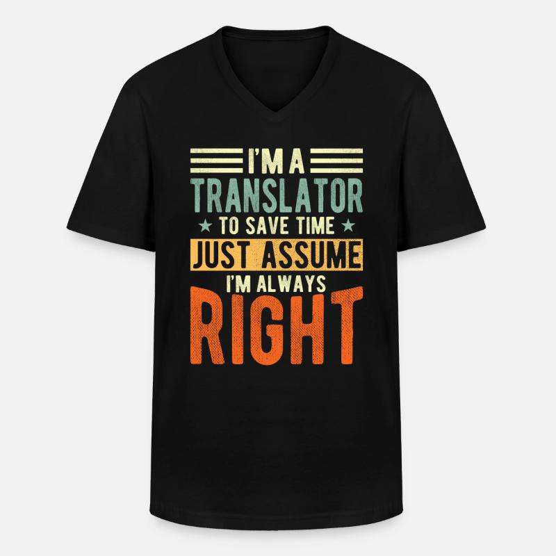 Übersetzer - Männer-T-Shirt mit V-Ausschnitt - Schwarz