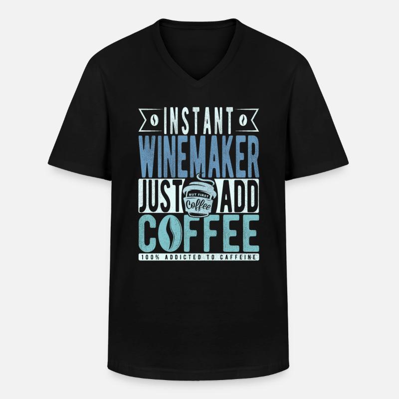 Winzer Kaffee Spruch - Männer-T-Shirt mit V-Ausschnitt - Schwarz