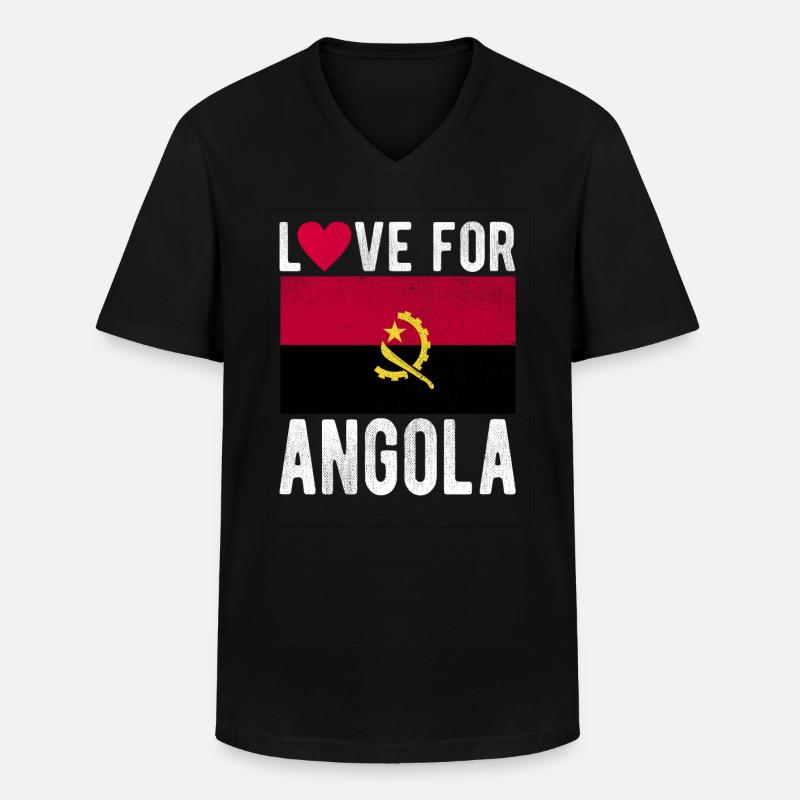 Angola Souvenir - Männer-T-Shirt mit V-Ausschnitt - Schwarz