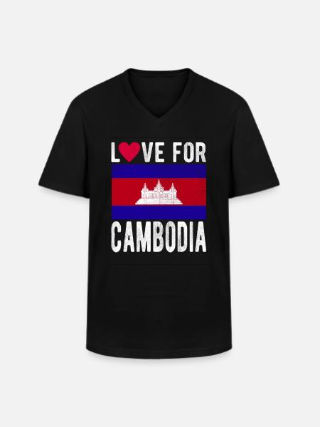 Cambodia Souvenir - Men's V-Neck T-Shirt - black