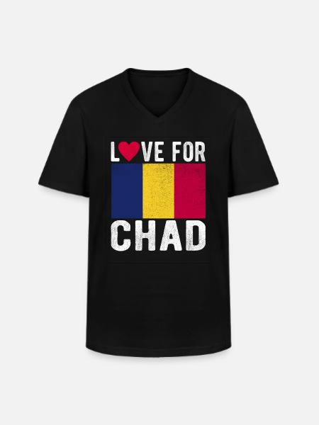 Chad Souvenir - Men's V-Neck T-Shirt - black