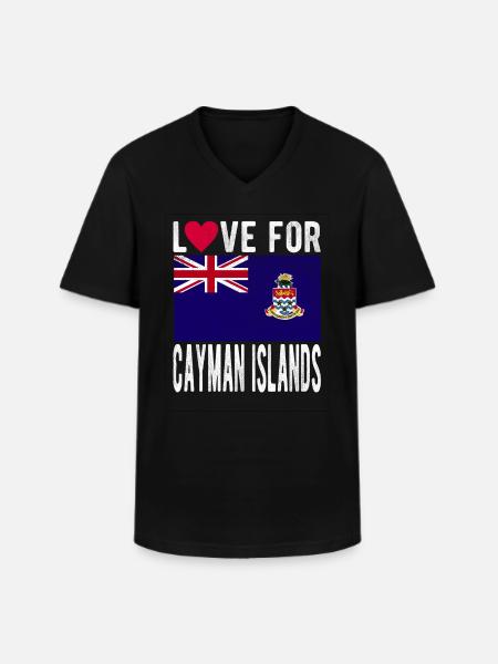 Cayman Inseln Souvenir - Männer-T-Shirt mit V-Ausschnitt - Schwarz