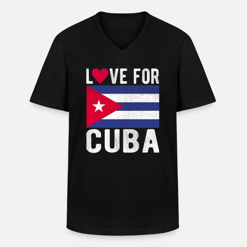 Kuba Souvenir - Männer-T-Shirt mit V-Ausschnitt - Schwarz