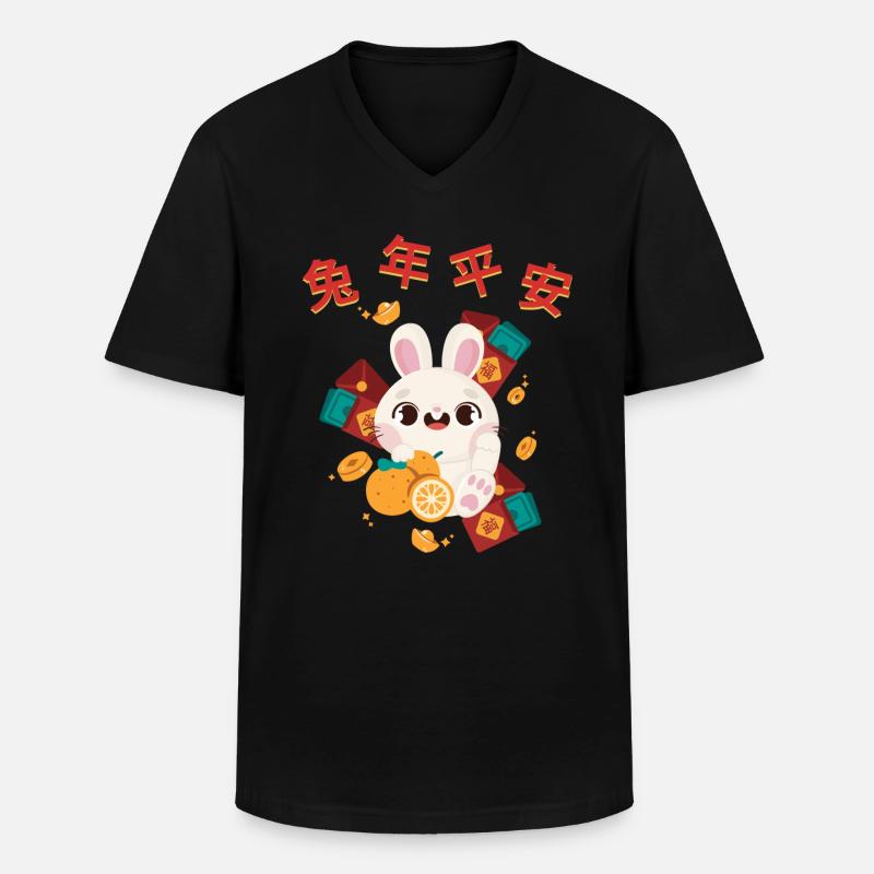 Ratte Chinesisches Sternzeichen - Männer-T-Shirt mit V-Ausschnitt - Schwarz